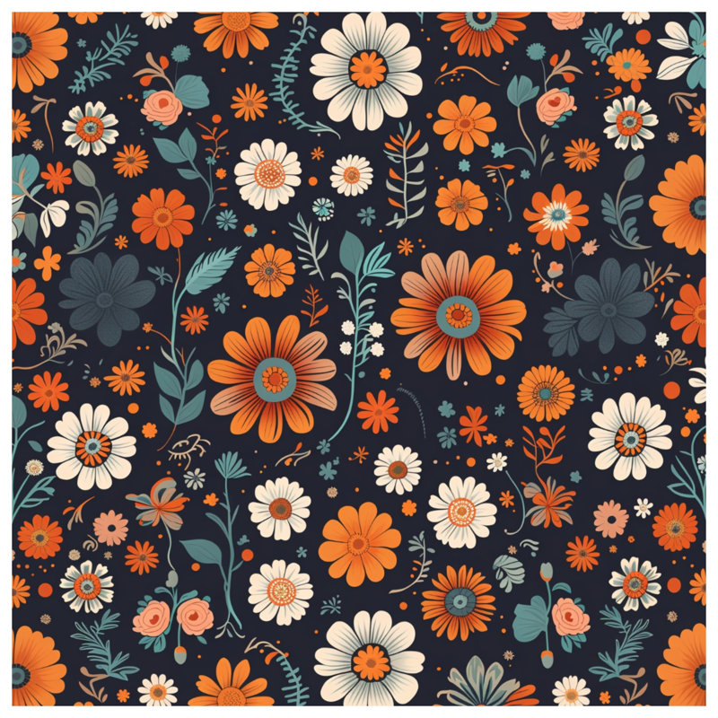 Tapisserie murale florale - Décoration murale à motif, H 68 po x l 80 po avec 4 œillets