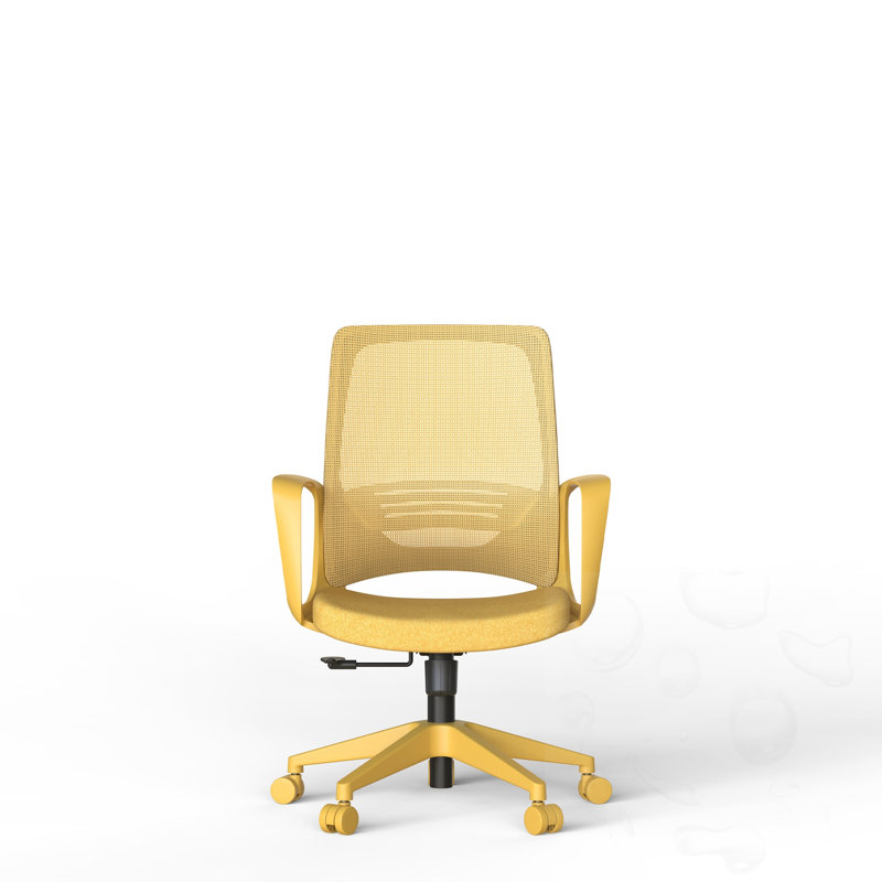 Chaise de bureau pivotante et réglable en hauteur, Yellow, Yellow