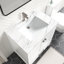 Ensemble de meuble-lavabo autoportant 30 po Anvay en blanc mat avec plateau en marbre de Carrare-1342386984-1348617328