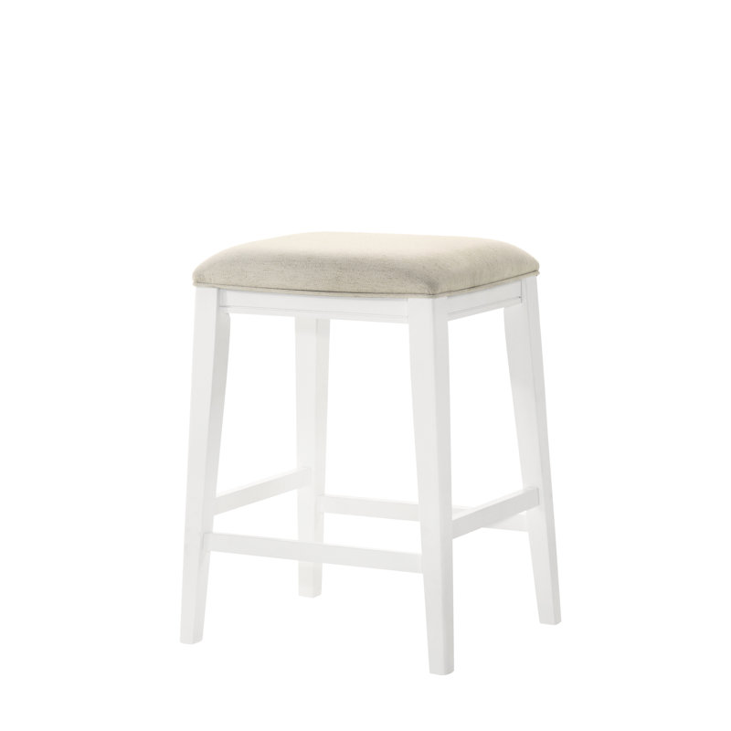 Tabouret blanc de 17 po avec repose-pieds