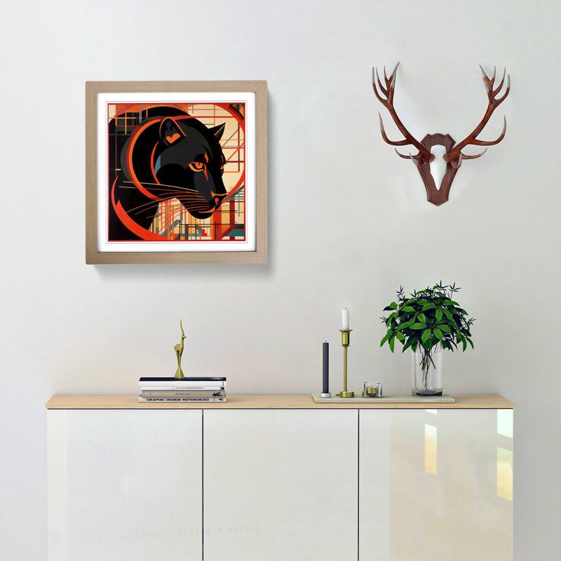 Panther Constructivism No.2 - Framed Print, Oak