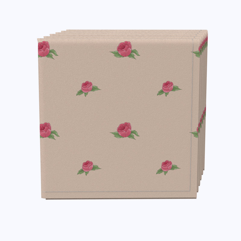 Cotton Twill Floral Square Napkin