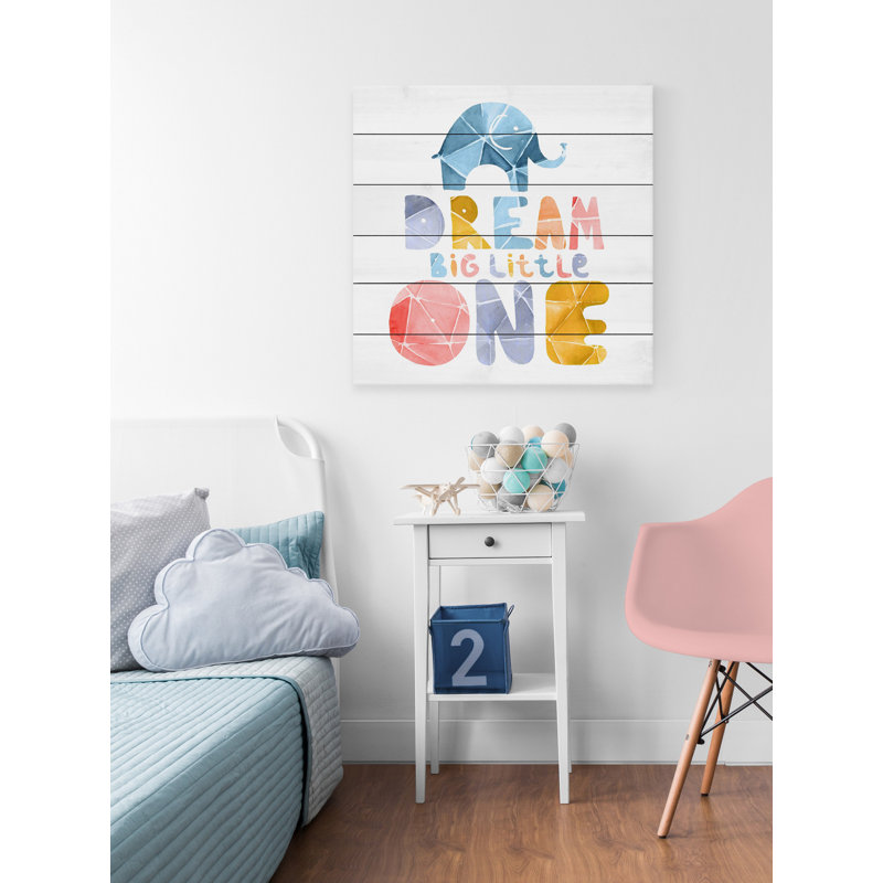 «Paperfold Dream Big Little One», reproduction sur bois blanc, H 24 po x l 24 po x P 1,5 po