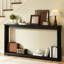 Console noire étroite de 70,1 pouces avec éléments ondulés, fonction de rangement pour le salon et l'entrée, café à taches imperméable idéal pour divers espaces domestiques, expérience d'installation rapide-687862312