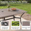Table de salle à manger rectangulaire en acier pour patio, 160 cm (L) x 96 cm (P), avec trou pour parasol-1605270428-1605270431