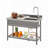 Stainless Steel Utility Sink, 47x37 Inch Commercial Freestanding Single Bowl Kitchen Sink with Countertop, Pull-Out Faucet, Hot Cold Water Pipes & Storage Shelf for Laundry Garage