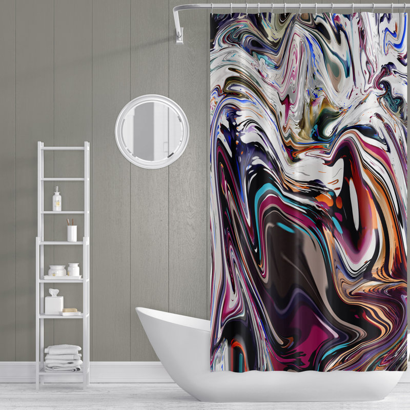 Abstract Shower Curtain, 93" H x 70" W
