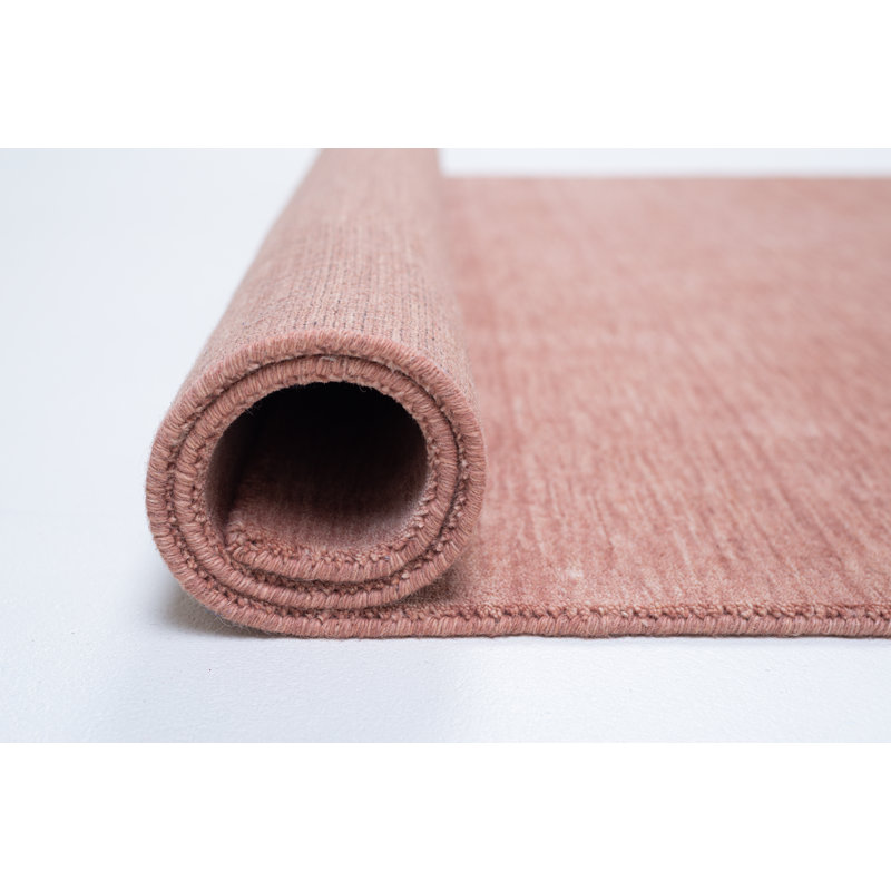 Rectangular Uniform Color Wool Hand Woven Area Rug, Rectangle 60cm x 90cm