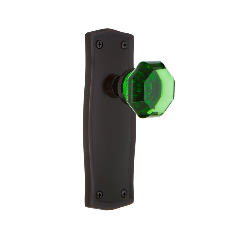 Plaque Prairie avec poignée de porte émeraude Waldorf, 2 3/8 po, Bronze intemporel
