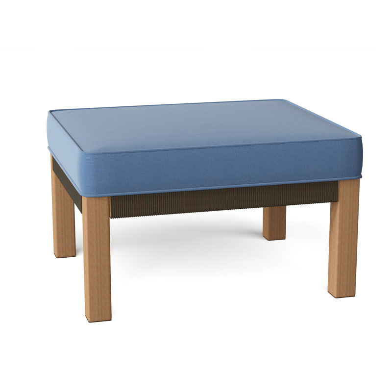 Hudson Outdoor Ottoman, Hudson Charcoal Lace, Ocean