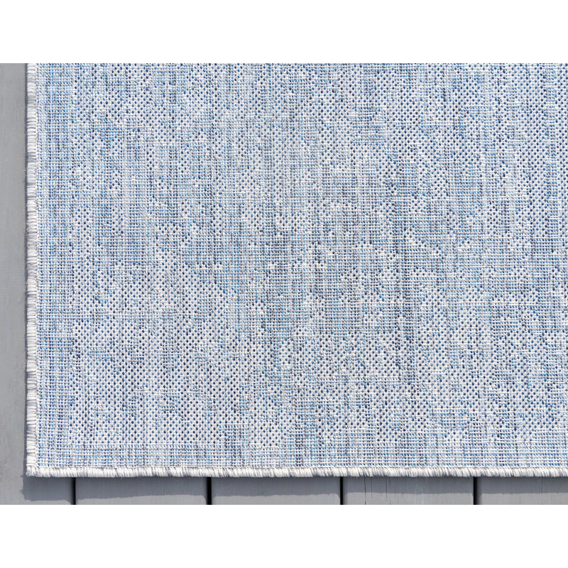 Indoor/Outdoor Endea Area Rug Aqua Colour, Rectangle 7' x 10'