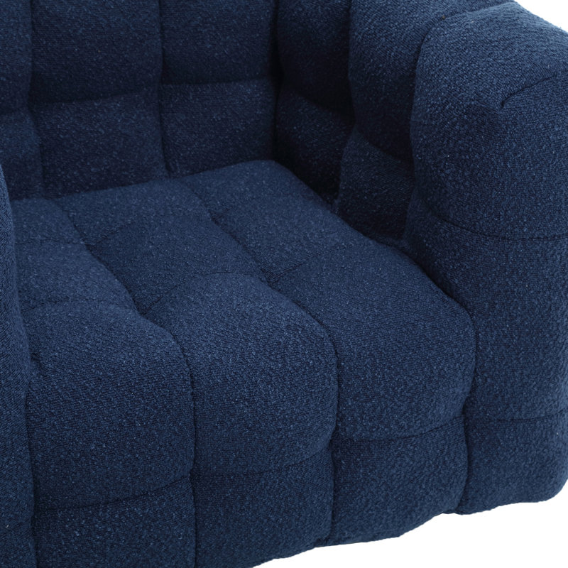 Joahnna Upholstered Armchair with Ottoman, Navy