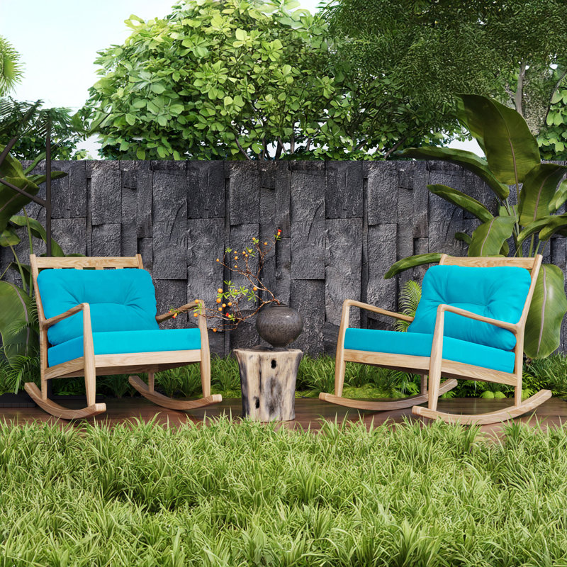 Outdoor Loveseat Cushion Set 24"x24"x4", Waterproof Deep Seat & Backrest Patio Cushions for Bench, Swing or Couch, Aruba