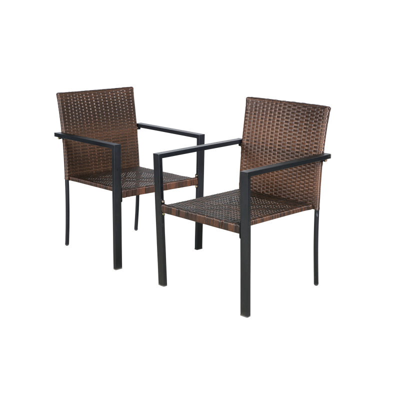 Premium All-Weather Wicker Outdoor Dining Armchair, Espresso
