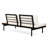 Wood 2 Seater Right Side With Fabric Cushions Couch, Element, Iron Frame, Cream Water- Covers