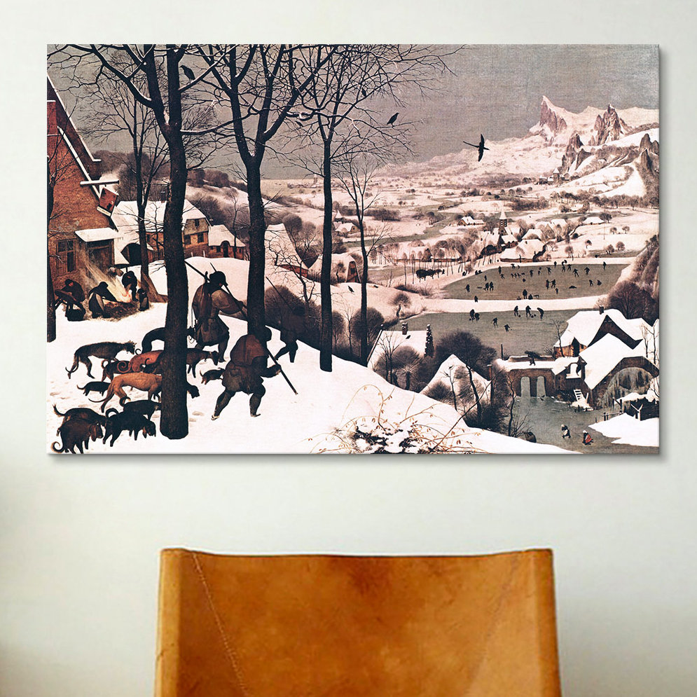 'Hunters in The Snow' by Pieter Bruegel Painting Print on Canvas iCanvas Mat 