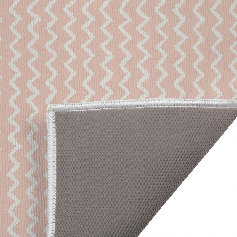 Chevron Wave Outdoor Doormat, 17" W x 24" L, Pink