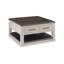 Table basse Barb, 2 tiroirs et plateau relevable, bois d'acacia gris de 36 pouces