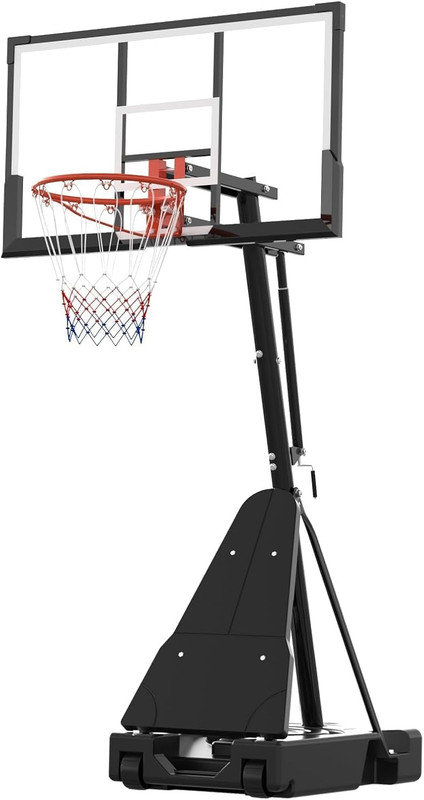 Panier de basketball portatif - panneau de PC incassable de 44 po, hauteur réglable en continu de 4,9 à 10 pi, roues pour la cour, l'allée, la cour
