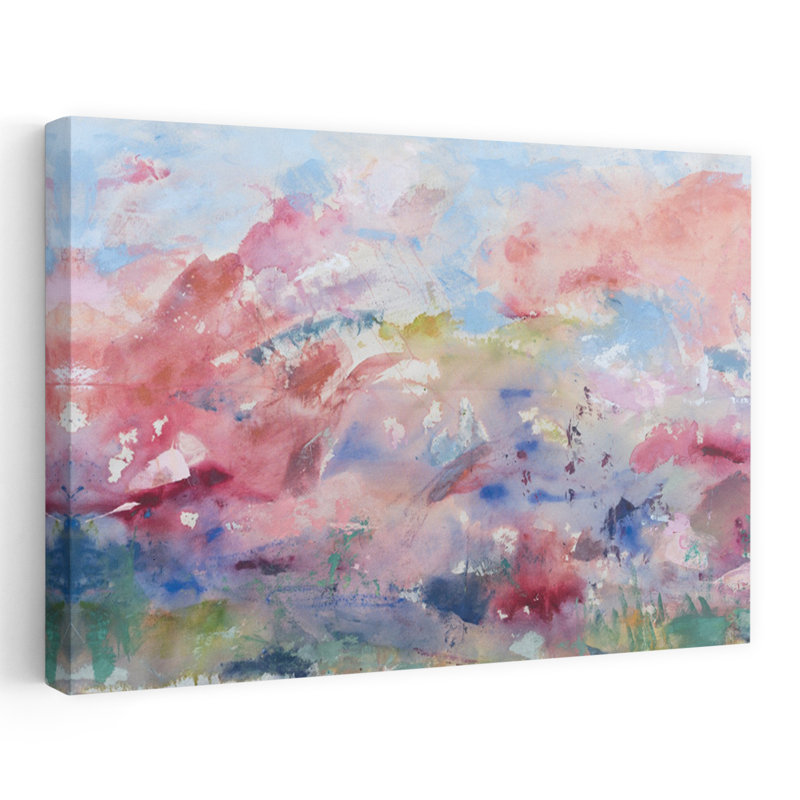 Perdus dans le temps et l'espace abstrait coucher de soleil contemporain, impression d'art mural, H 16 po x l 24 po