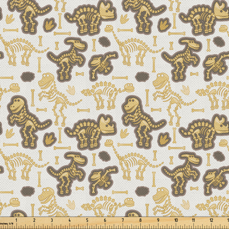 Alajandro Dinosaur Skeletons, Bones Fabric