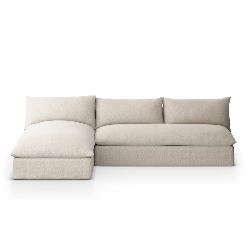 Canapé modulaire d'extérieur avec coussins Ammon, Faye sable