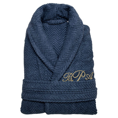Peignoir à chevrons personnalisé de minuit, Oui