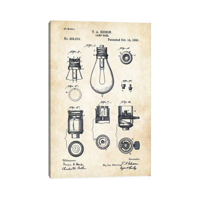 «Thomas Edison Lamp» par vern77 - reproduction de dessin sur toile tendue