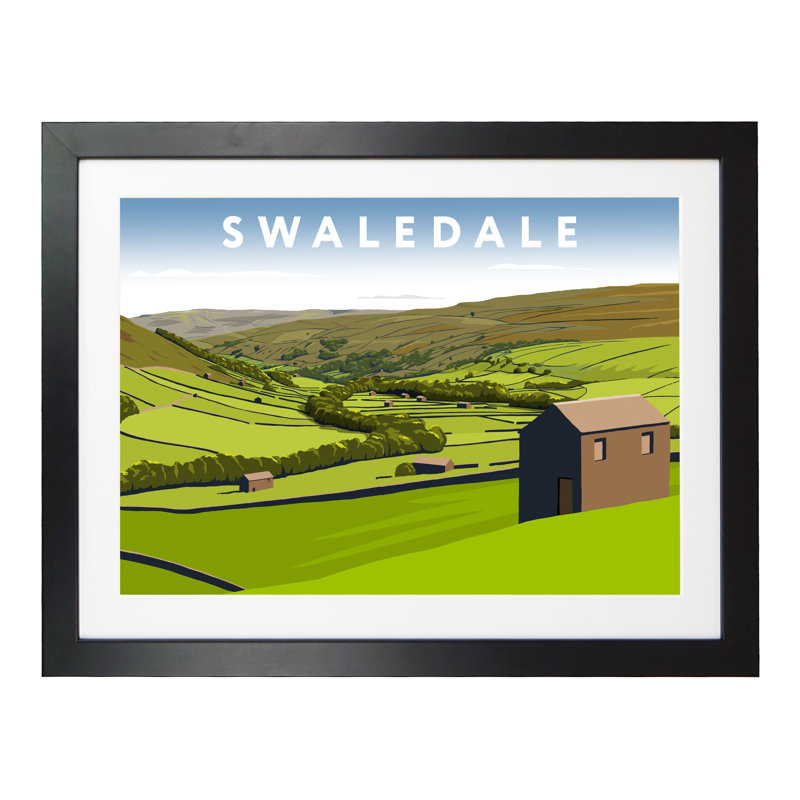 'Swaledale 2' by Richard O'Neil - Print, Black Wood Frame, 44 cm H x 54 cm W x 2.2 cm D