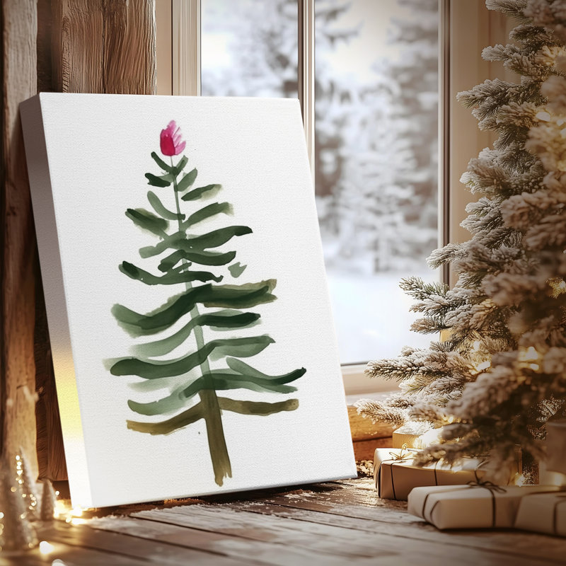 «Dusk of Snow White Fir» - Toile tendue avec châssis de qualité supérieure, H 48 po x l 32 po