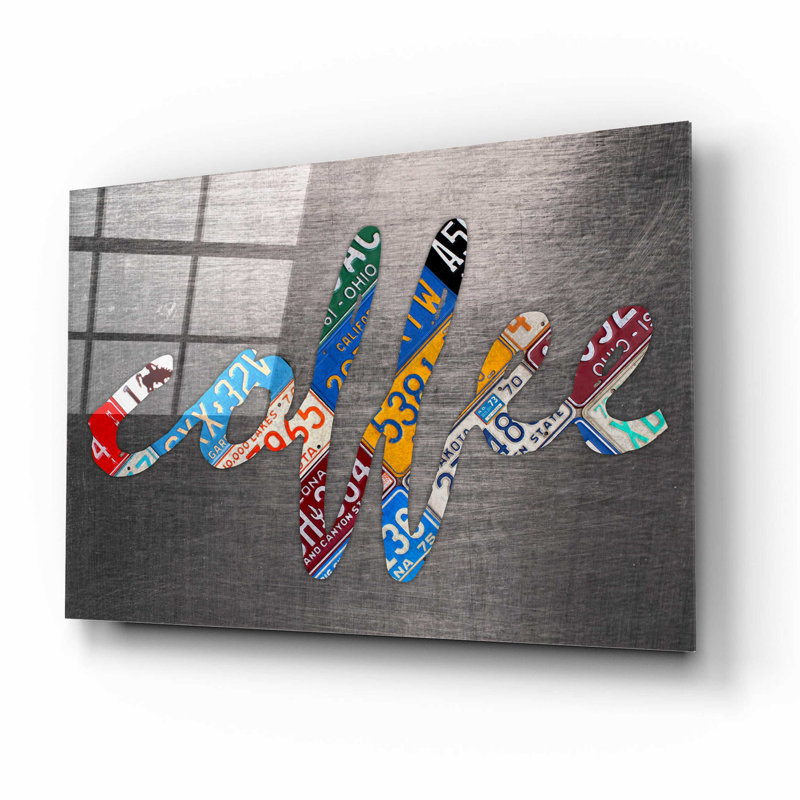 «Coffee Sign», art textuel sur métal / acrylique par Design Turnpike, H 12 po x l 16 po x P 0,13 po
