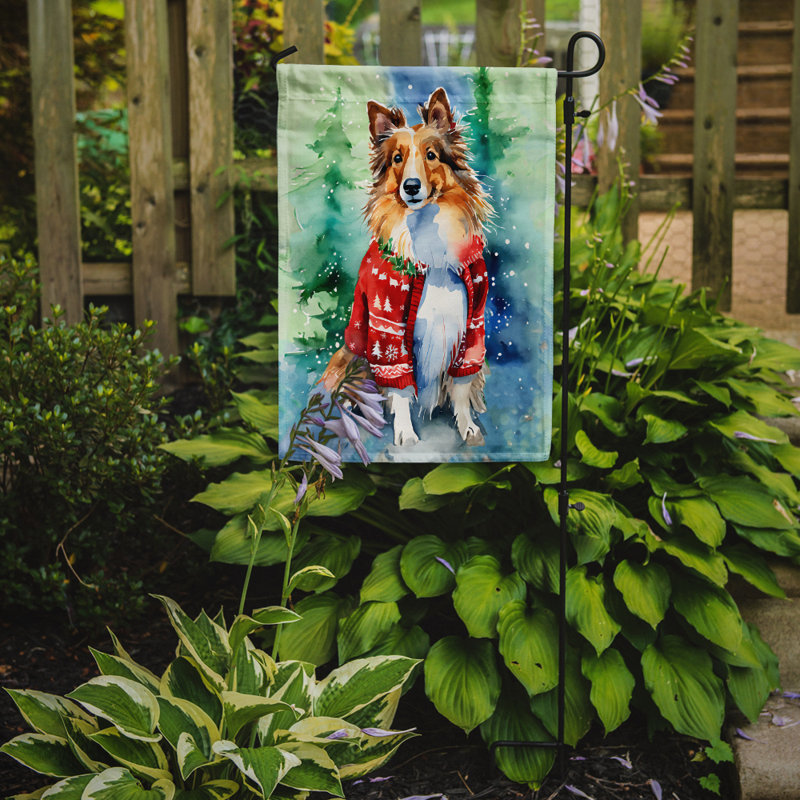 Drapeau de Noël Sheltie, H 15,5 po x l 11,25 po