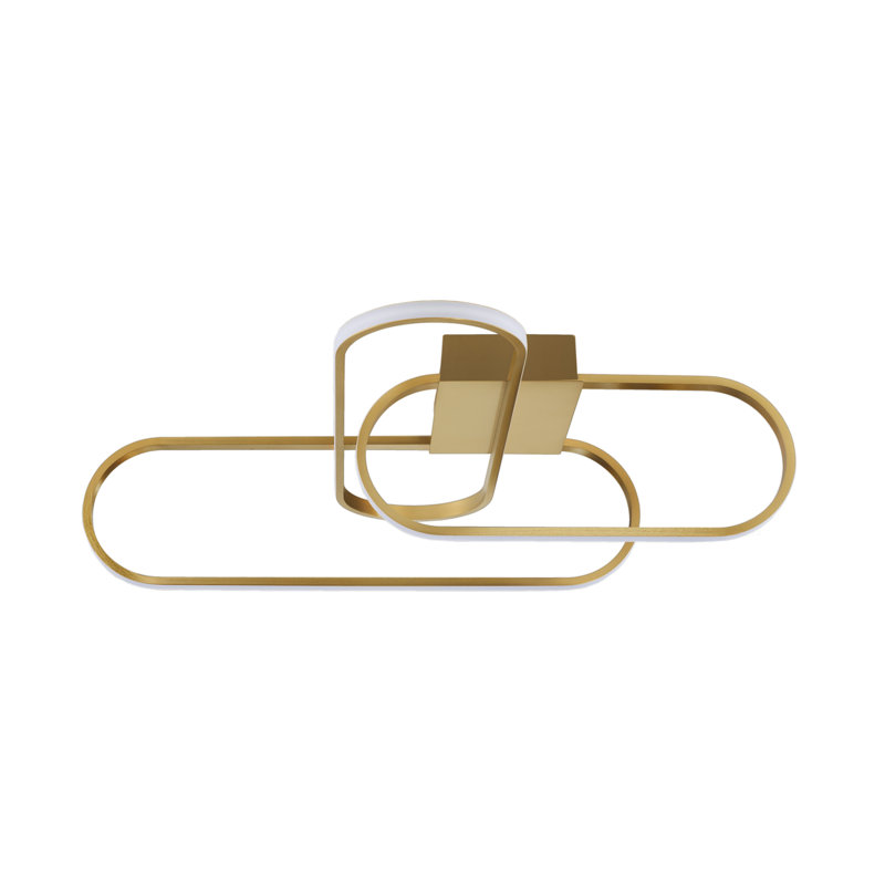 LED Semi Flush Mount, Gold