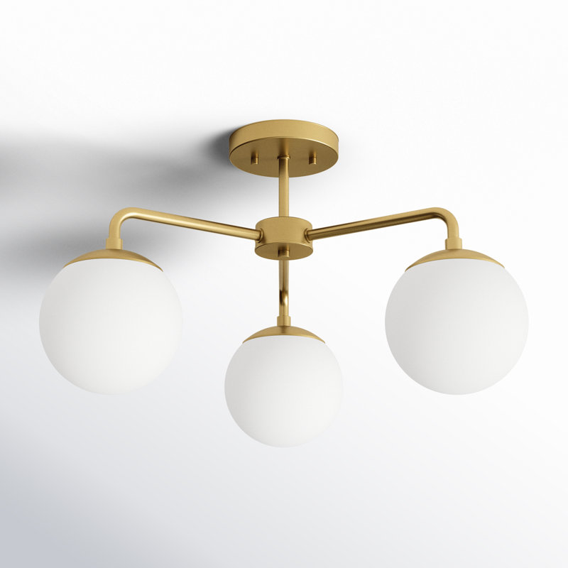Kobie Semi Flush Mount, Lacquered Brass
