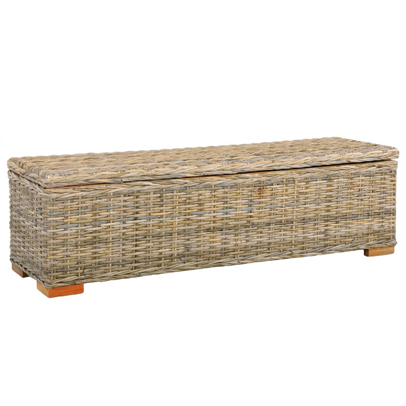 Banc de rangement en osier Armstrong, Brun / Chêne