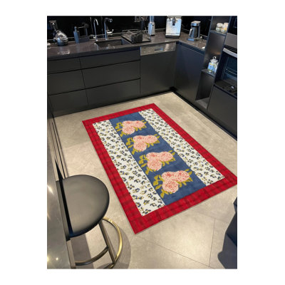 Pastel Bouquet Floral Patterned Woven Floor Carpet