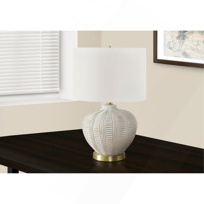 Lighting, 21"H, Table Lamp, Ivory / Cream Shade, Cream Resin, Transitional