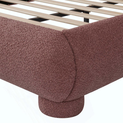 Lit plateforme en tissu bouclé Boucle