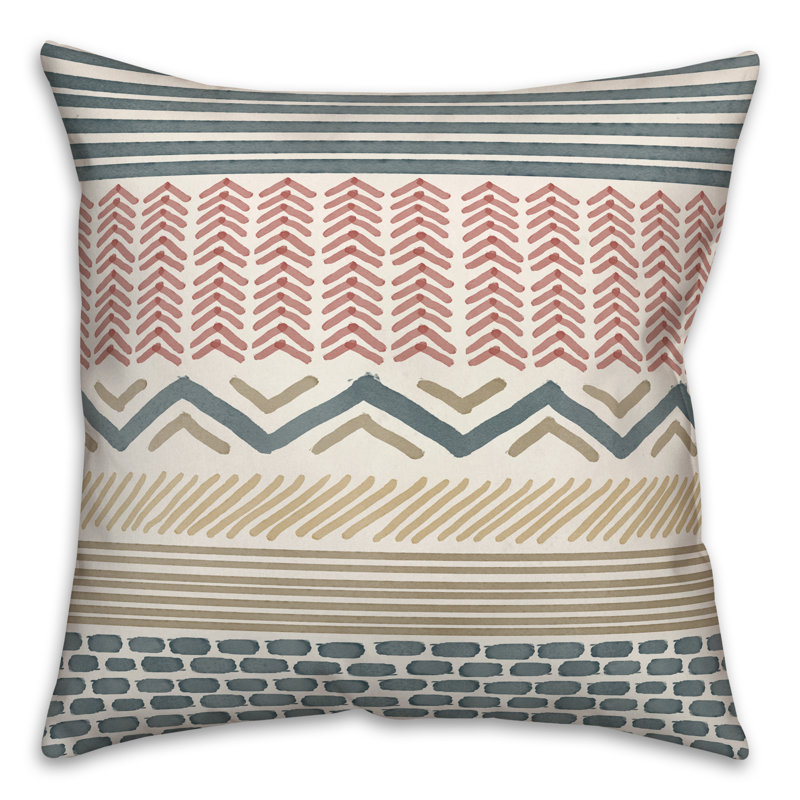 Layered Geometric Square Pillow Cover & Insert