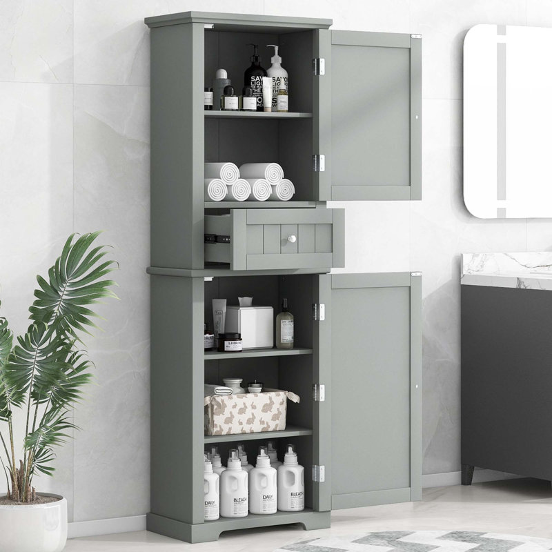 Tall Bathroom Storage Cabinet, Gray