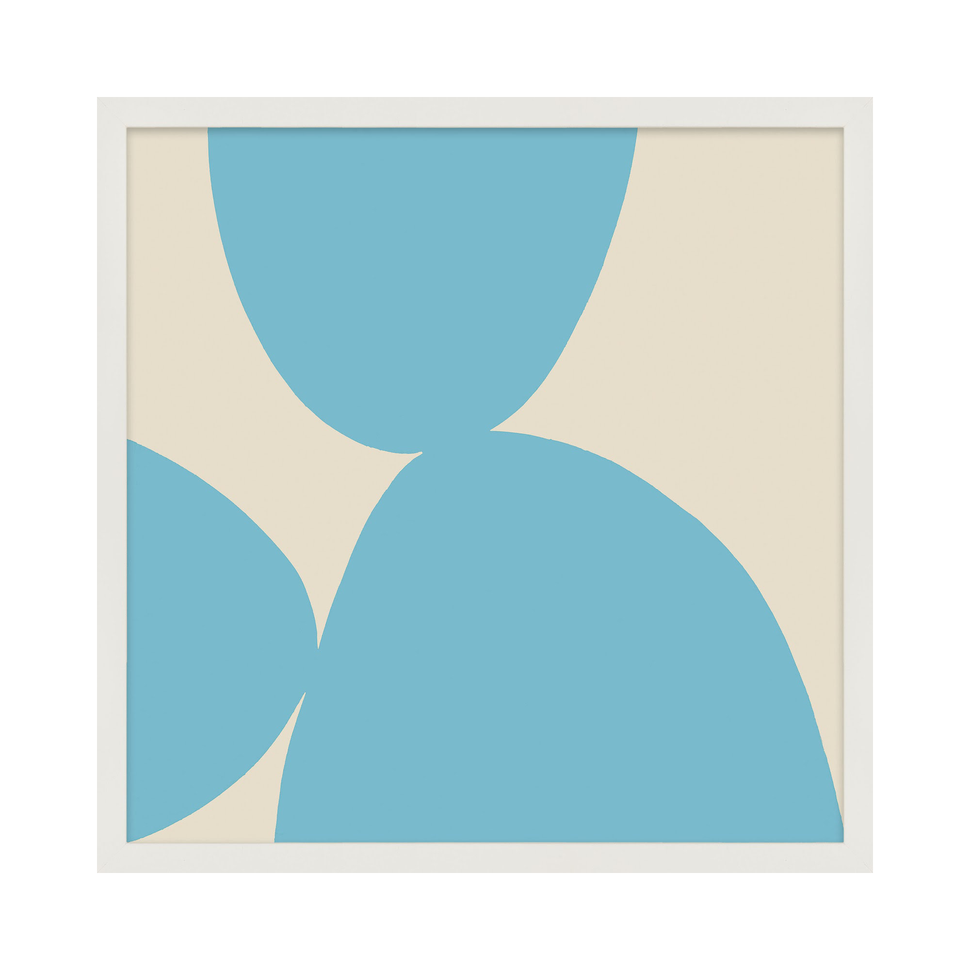 Blue Ink 1 by Lee Lessem, White Framed, 36" H x 36" W x 1.25" D