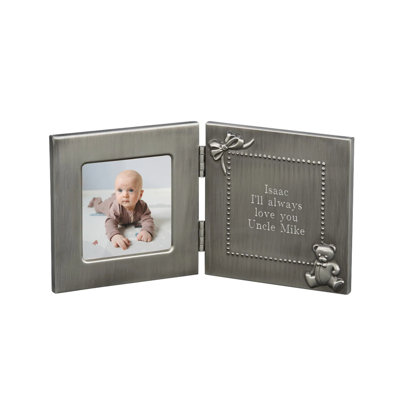 Cadre photo avec plaque de gravure pour bébé à charnière Wynkoop
