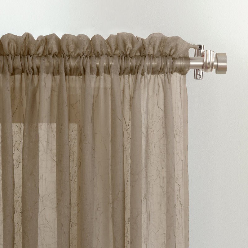 Panneau de rideau diaphane avec passe-tringle Maxon, l 51 po x L 84 po, Taupe
