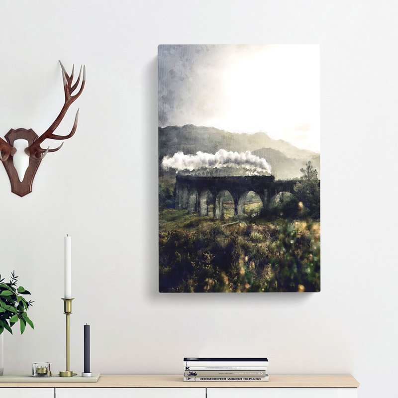 Steam Train Over Glenfinnan Viaduct - Wrapped Canvas, 60cm H x 40cm W x 3cm D