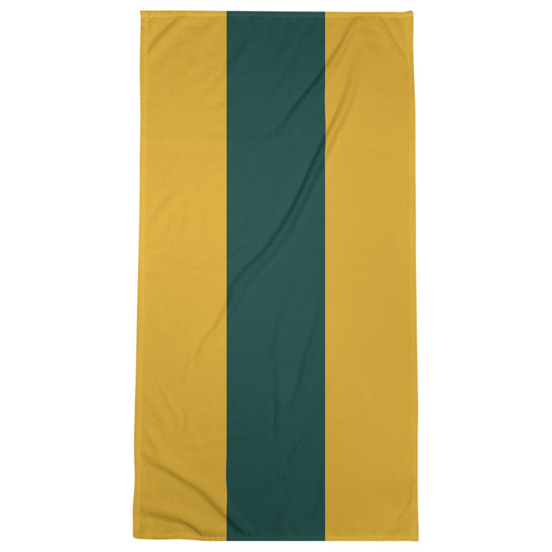 Lightweight Bath Towel, Gold/Kelly Green/Gold, Microfiber