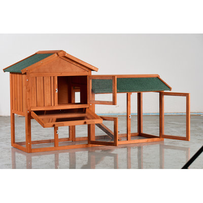 Large 2-Story Wooden Outdoor Rabbit Hutch And Bunny Cage With Waterproof Roof, Pull-Out Tray, And Ramp For Rabbits, Chickens, And Guinea Pigs