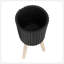 S / 2 DÉCORSEUR RIDGED 10/12 "AVEC PIEDS EN BOIS, NOIR (KD)