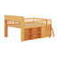 Lit mezzanine bas avec tablettes de rangement et tête de lit avec éclairage-180382166-180382165