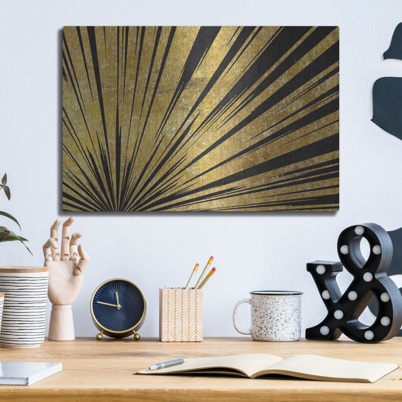 «Rising Sun C» par Wild Apple, art mural en métal Luxe, 16 po x 12 po, H 12 po x l 16 po