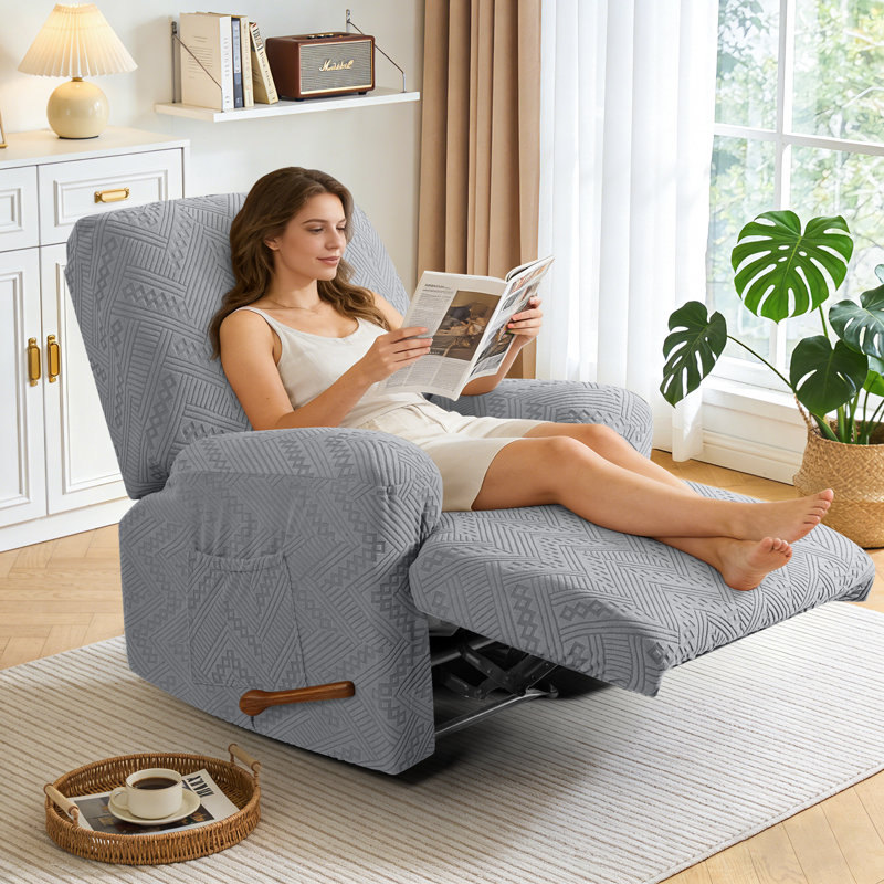 Housse pour fauteuil inclinable 3 pièces Harriet, Gris clair
